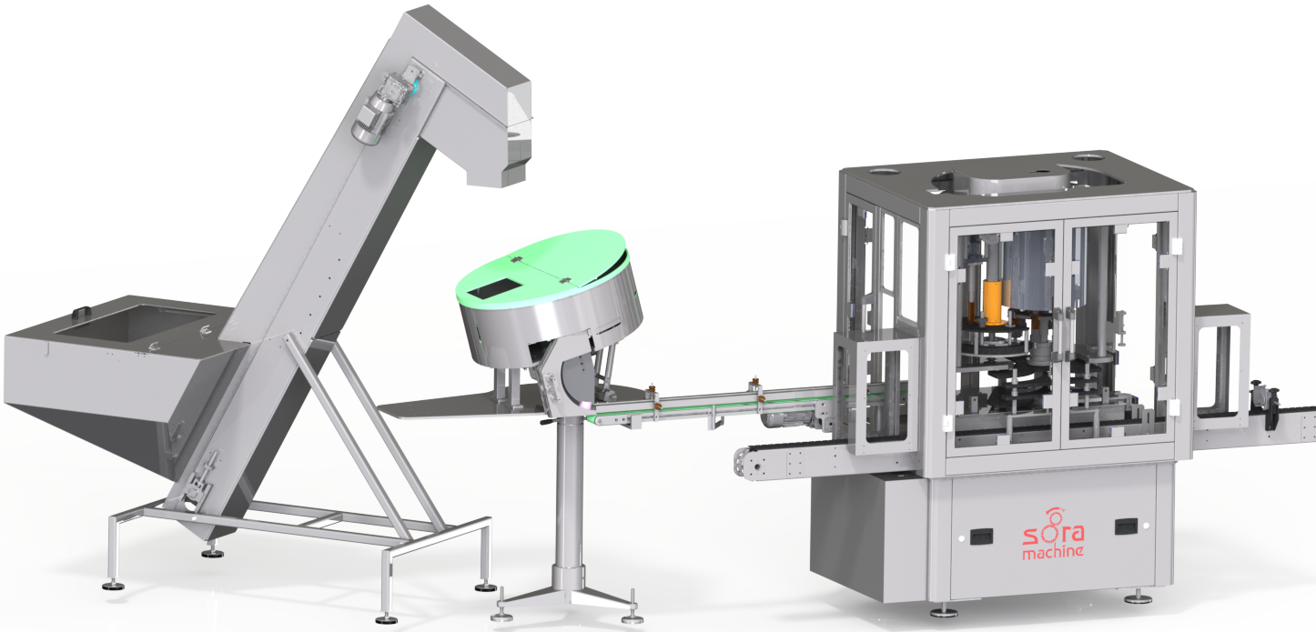 Sora Machine | ROTARY TYPE 6 HEADS CAP PLACING MACHINE